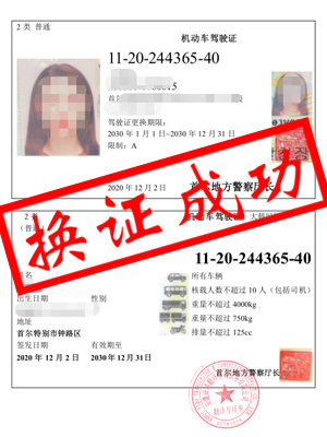 王女士-韩国驾照翻译，成功换证