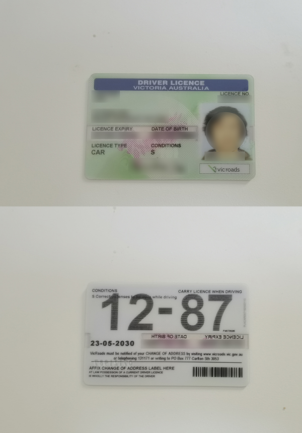 澳大利亚维多利亚州驾照原件