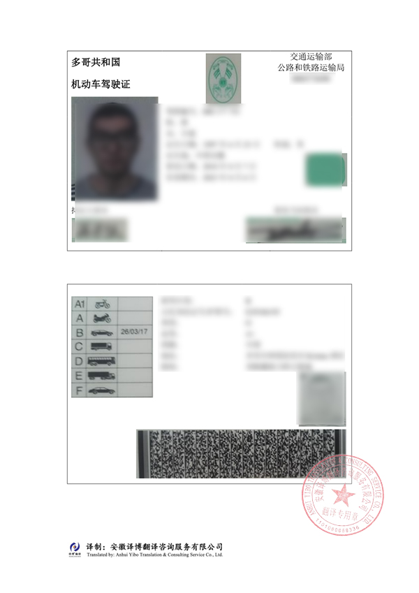 法国驾照翻译件