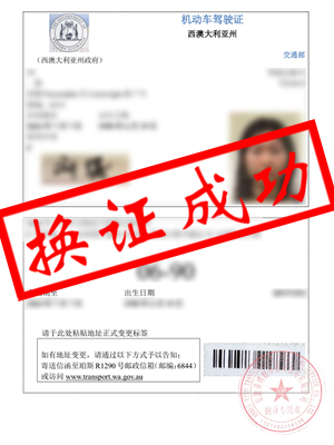 西澳大利亚州驾照翻译中文-恭喜黄山刘女士换证成功